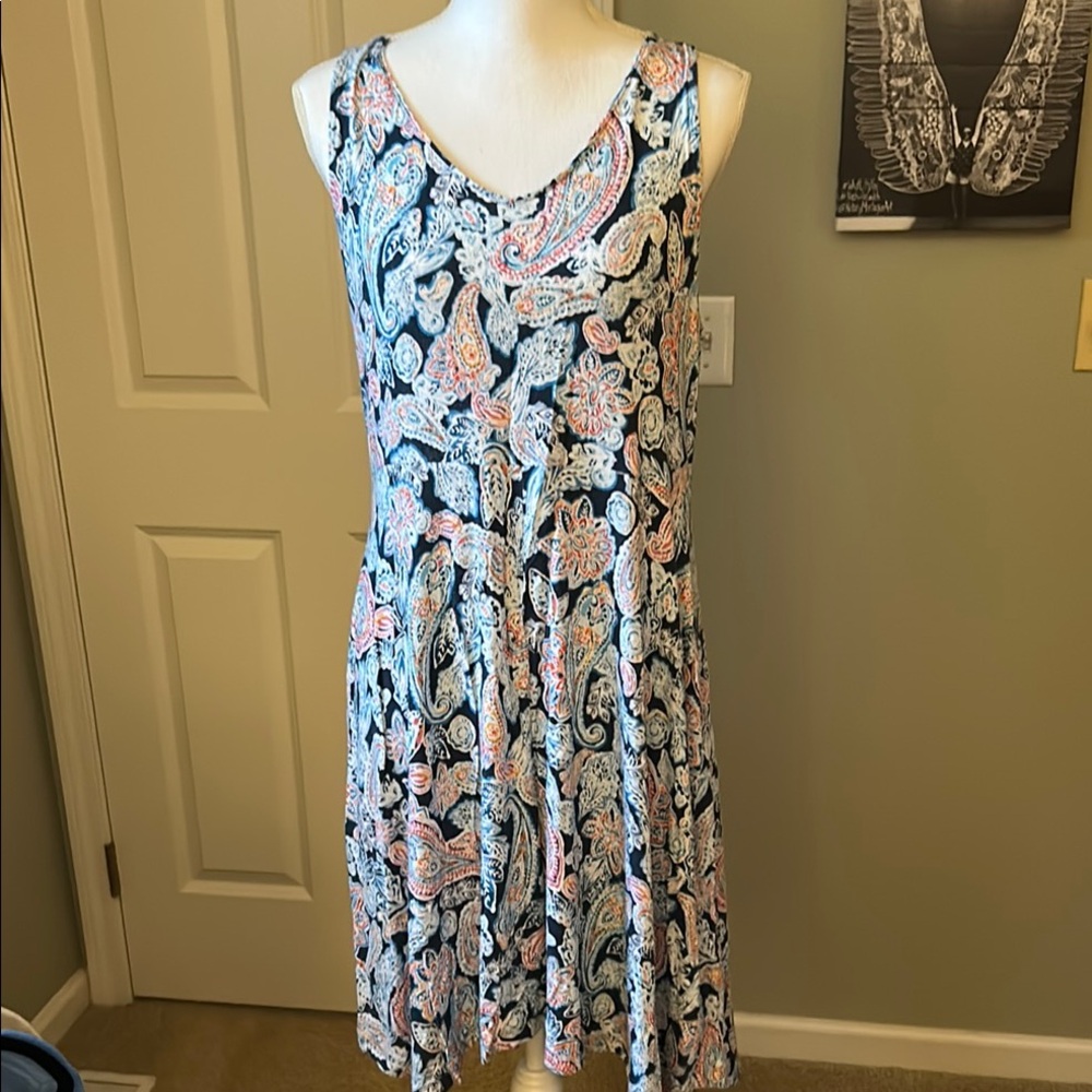 J. Jill Pink and Orange Sleeveless Sundress